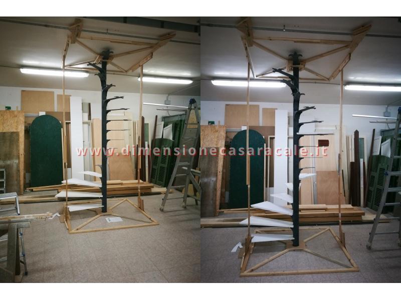 Realizzazione su misura di scala a chiocciola da interno con struttura metallica e gradini in legno 4 4